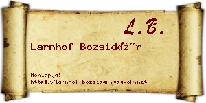 Larnhof Bozsidár névjegykártya